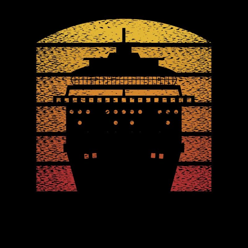 Croisière coucher de soleil Rétro Graphique