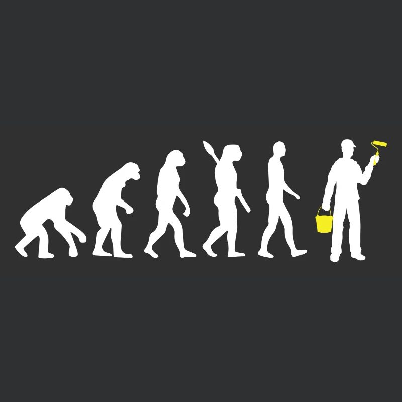 Maler - Evolution des Menschen / Darwin gelb