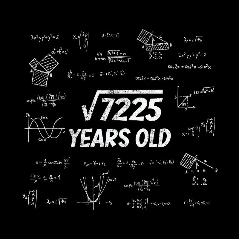 Racine carrée de 7225 - 85e anniversaire math nerd