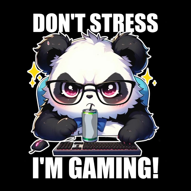 Je joue à Gaming Panda Grumpy Funny