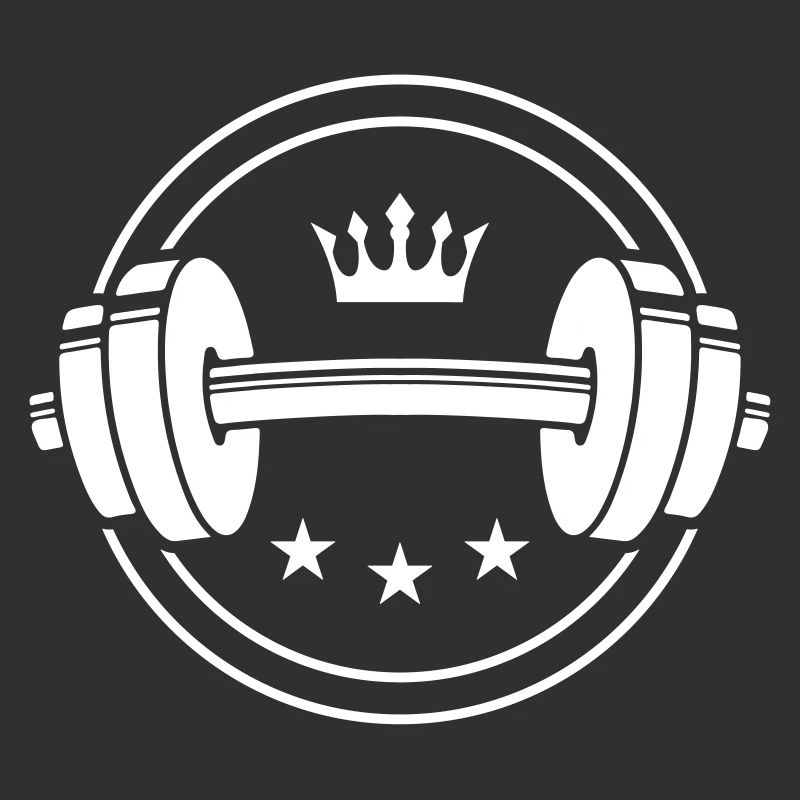 dumbbell icon weights symbol crown