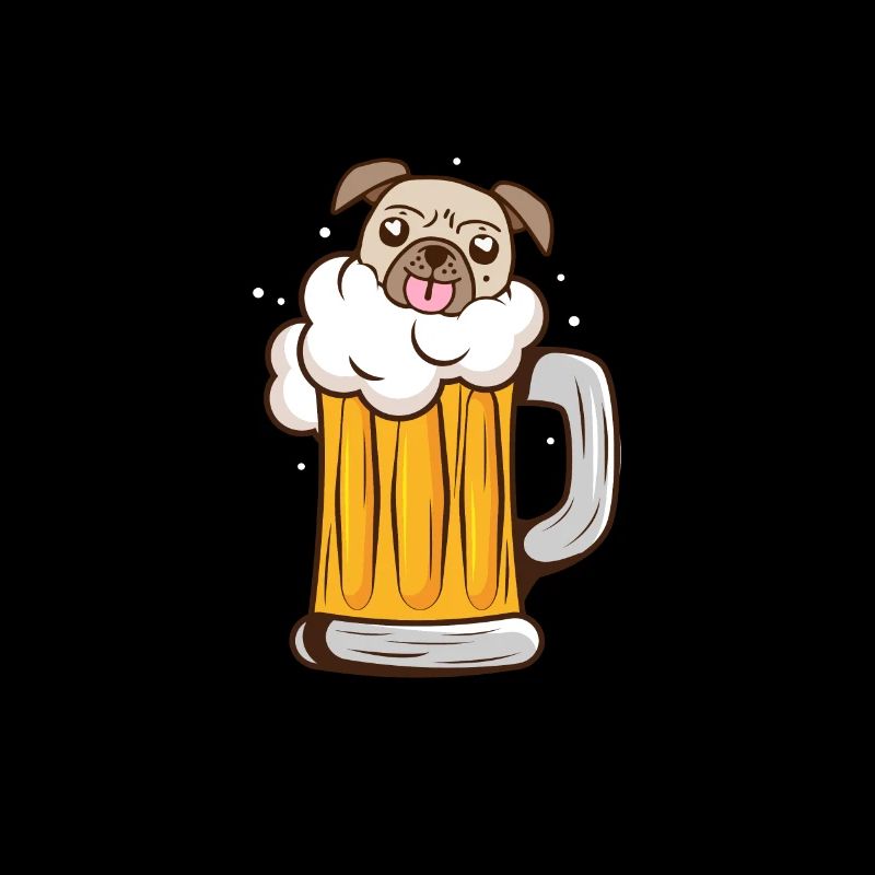 Mops Hund Hundefreund Haustier Bier Pug Geschenk
