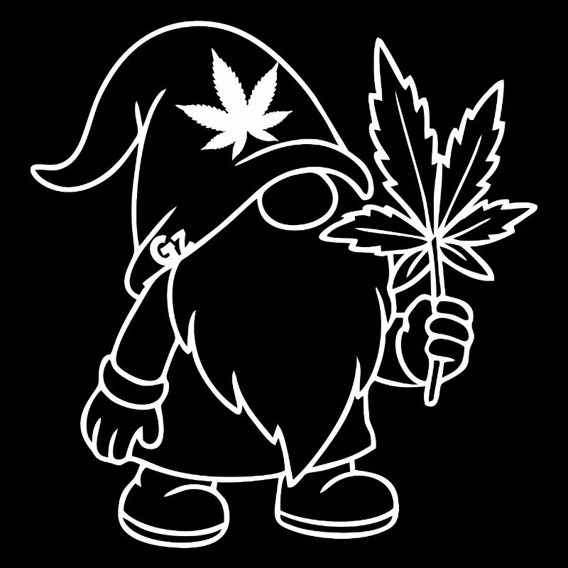 Süßer Hanf Gnom/Zwerg mit Cannabisblatt