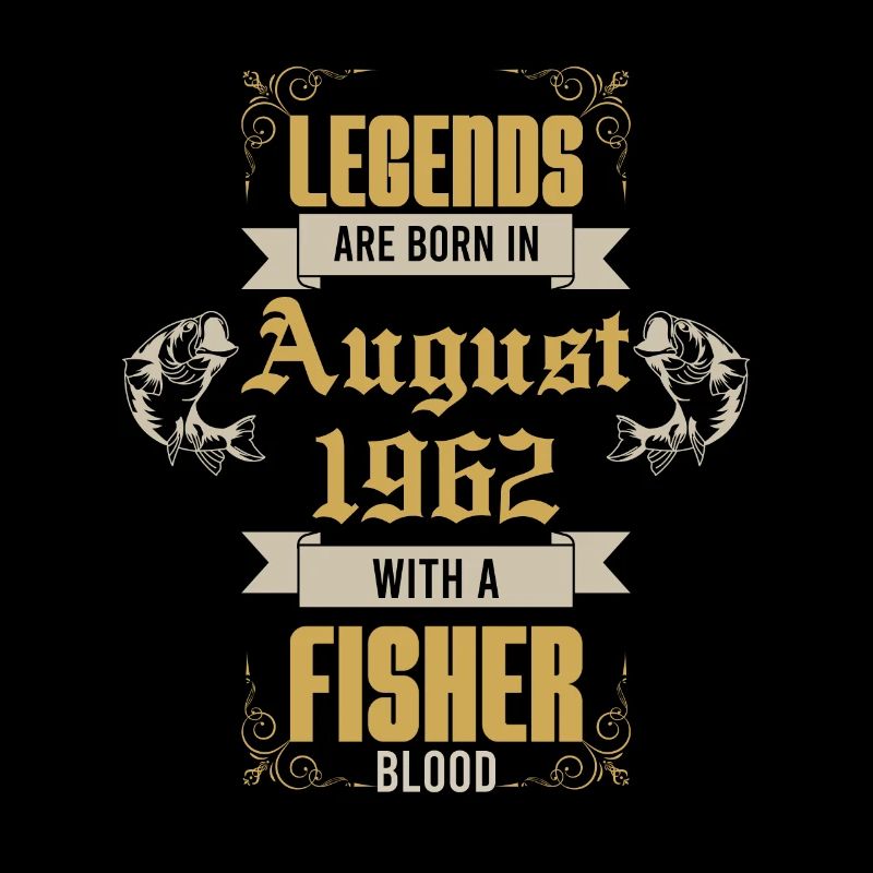 August 1962 - 61. Geburtstag Geschenk. Angler.