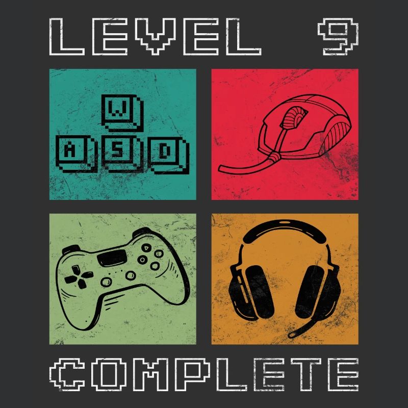 Level 9 Complete 9 Geburtstag Junge Mädchen
