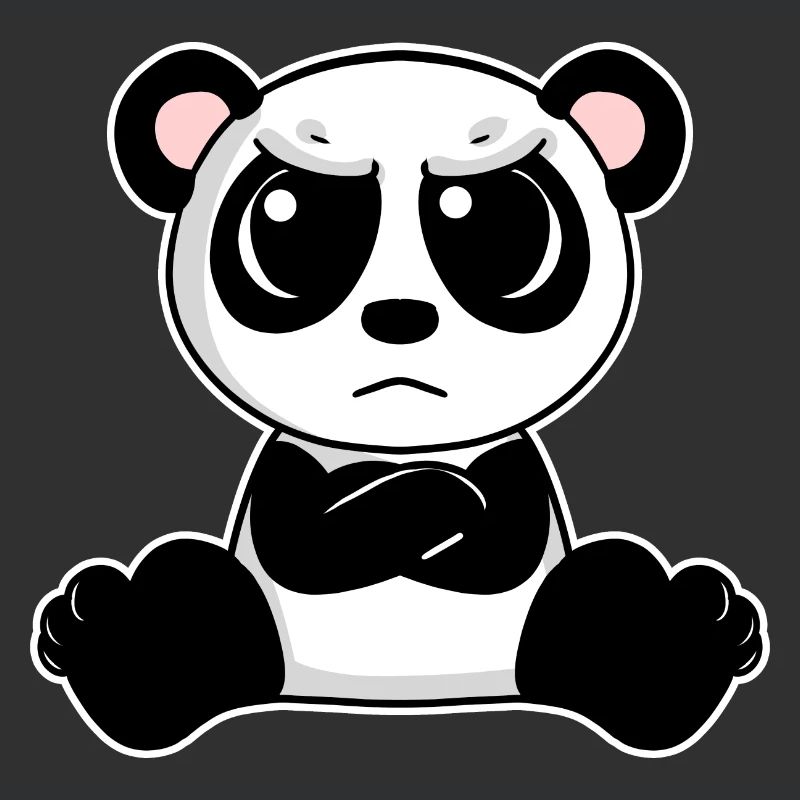 Cute panda is annoyed