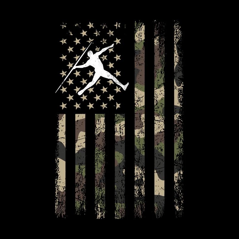 Javelin throwing American flag
