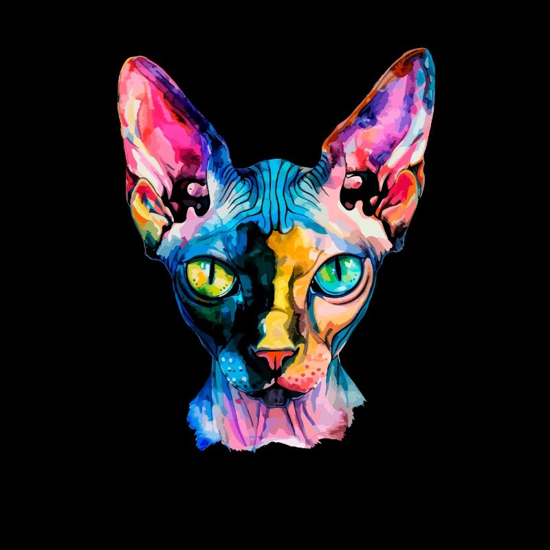 Sphynx illustration, funny sphynx cat