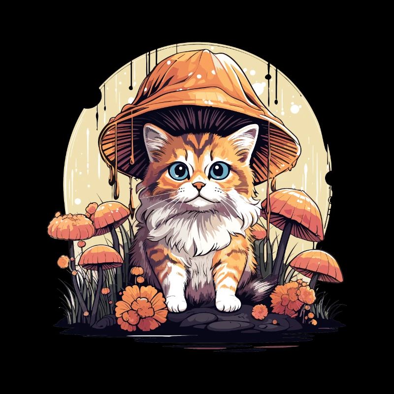 Cottagecore Esthétique Champignon Chat