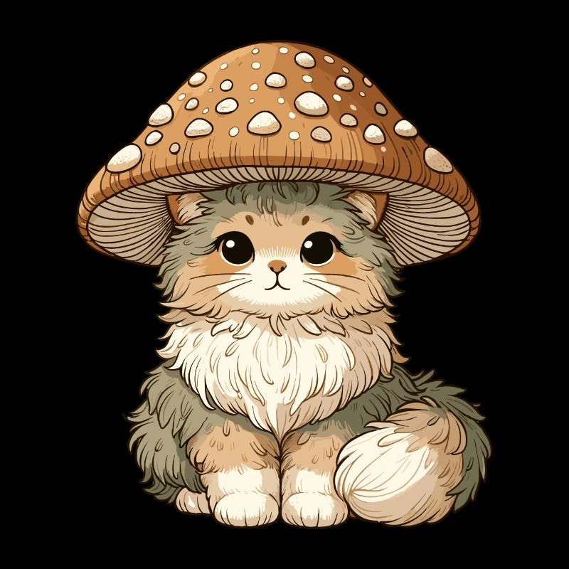 Esthétique du champignon de chat Cottagecore