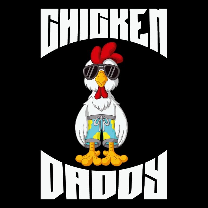 Ein lustiger Chicken Daddy mit der Sonnenbrille