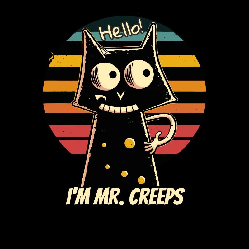 Chat effrayant dans un style rétro