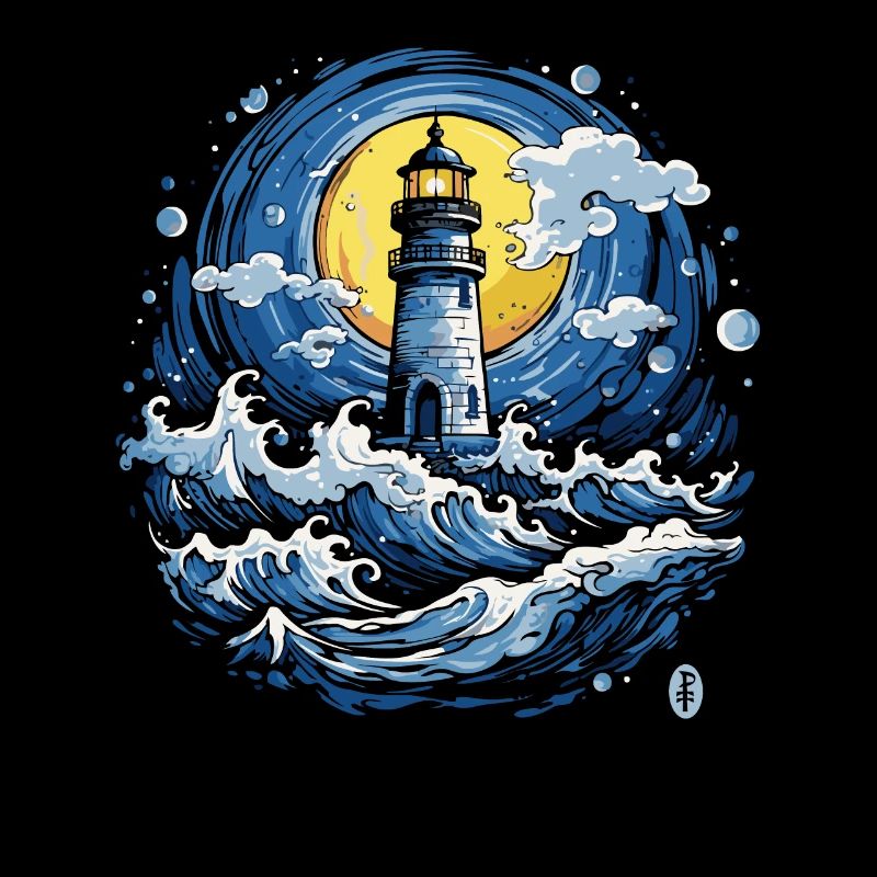 Tsunami Waves Lighthouse
