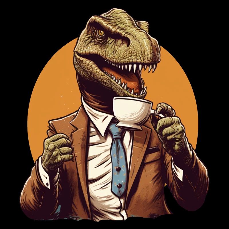 Tea-Rex - Motif de thé dinosaure amusant