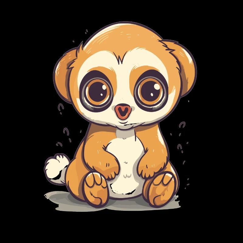 Netter Anime -Stil Langsam Loris Kawaii