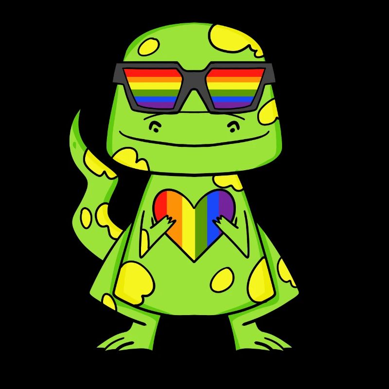 LGBT Tier Dinosaurier Regenbogen Herz