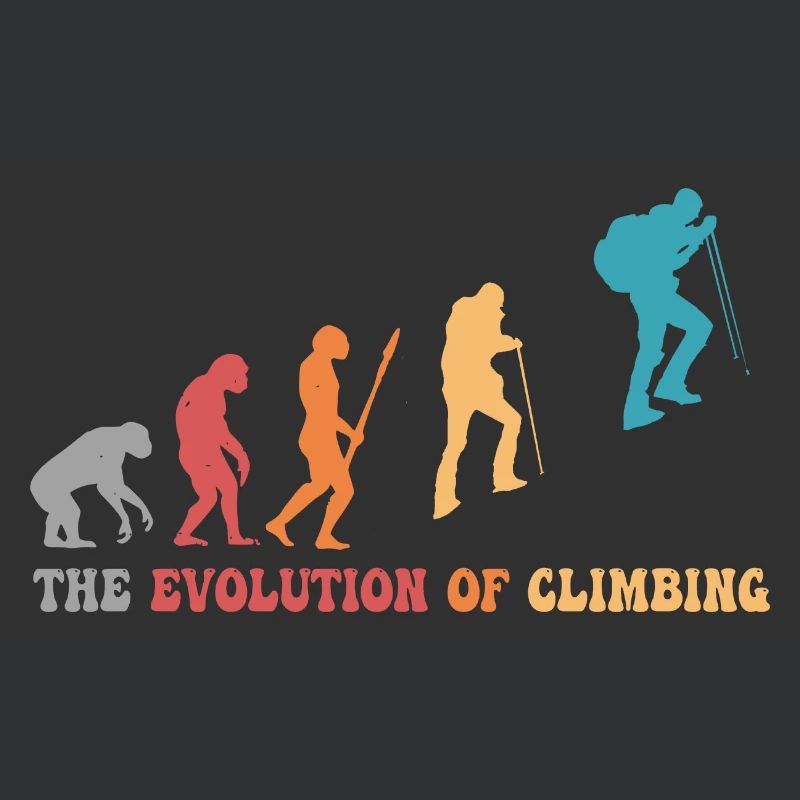 Klettern Evolution des Kletterns Bergsteiger-Humor