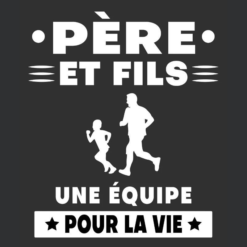 Father and Son Running Duo Man Dad Runner