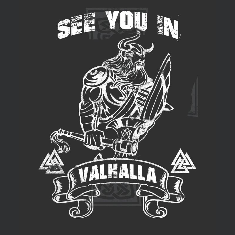 See You In Valhalla Viking skull warrior cel