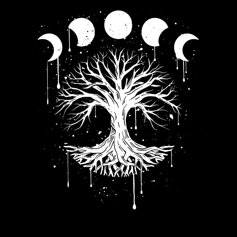Moon Phase Occult Grunge Tree Gothic Occult