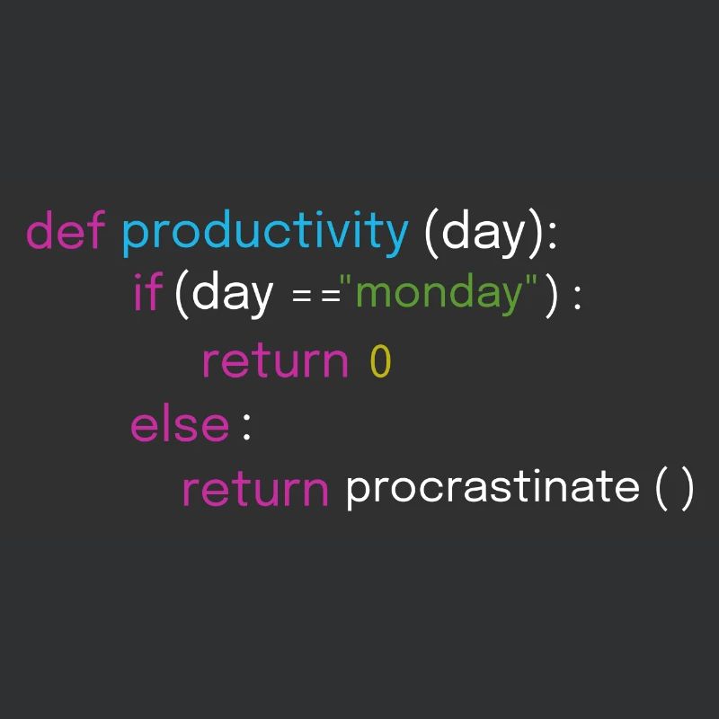 Lustiges Montag- und Coding-Design