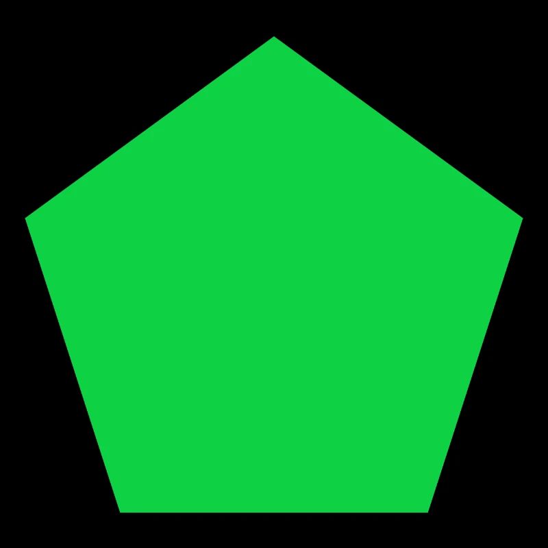 Pentagone vert forme simple idée cadeau math