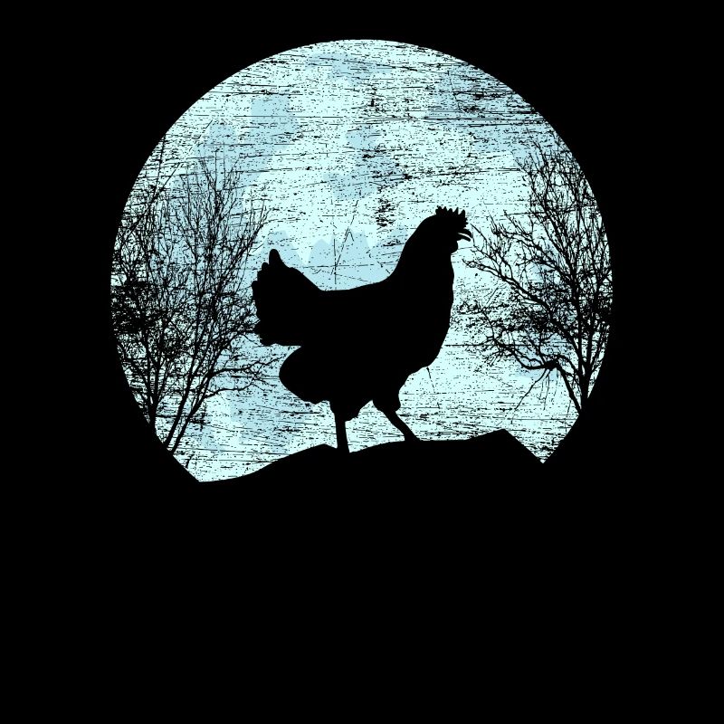 Poulet devant le cadeau de fermier fermier fermier poulets lune