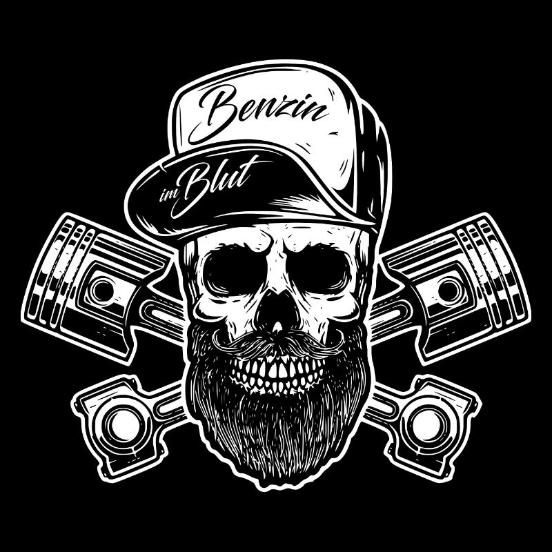 Benzin im Blut - Oldschool Skull