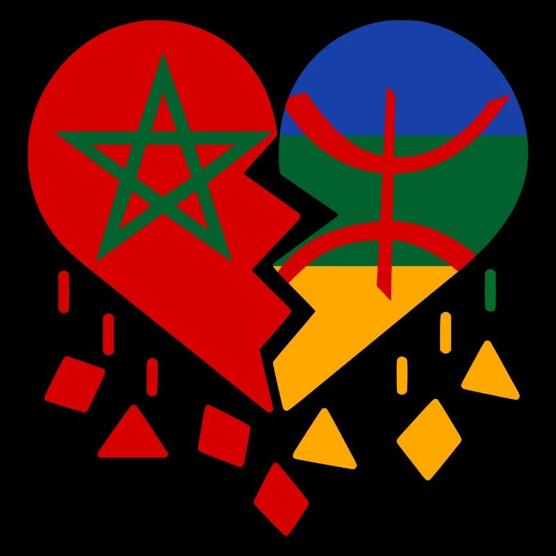 Morocco Amazigh Broken Heart Flag