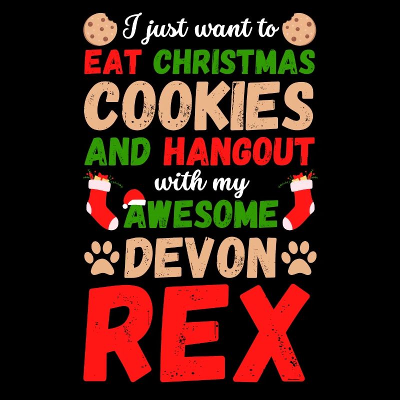 Christmas Cat Devon Rex Cookies