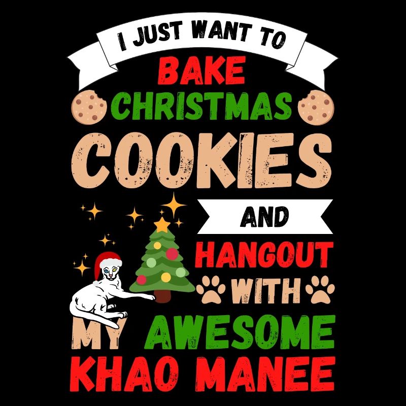 Noël Khao Manee chat cuire des biscuits