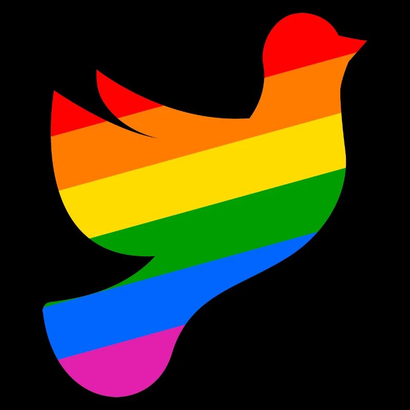 LGBTQ Friedenstaube mit Regenbogenfahne