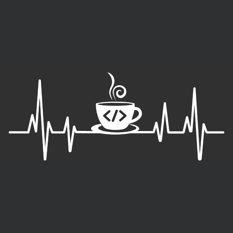 Codage du café Heartbeat Codeur Développeur Nerd Coffe