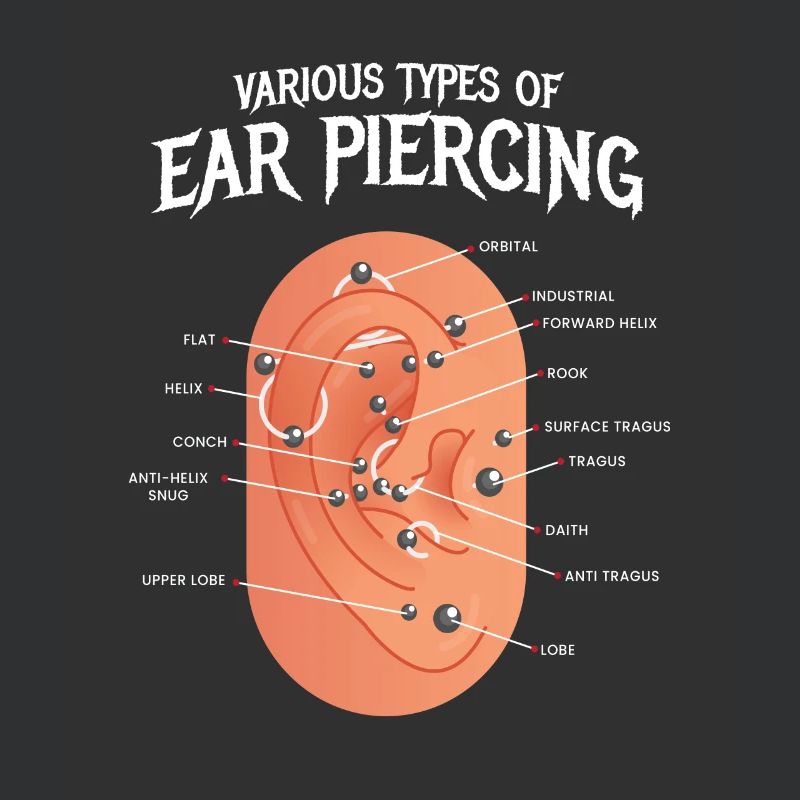 Various types of ear piercing earring