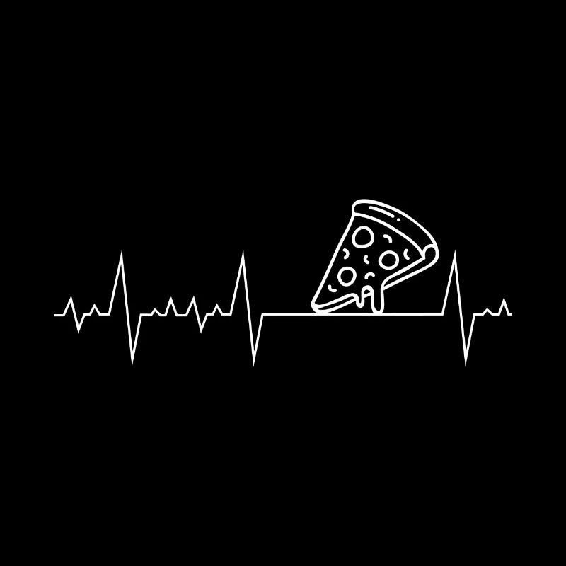 Herzschlag Herzfrequenz Herzlinie Geschenk Pizza