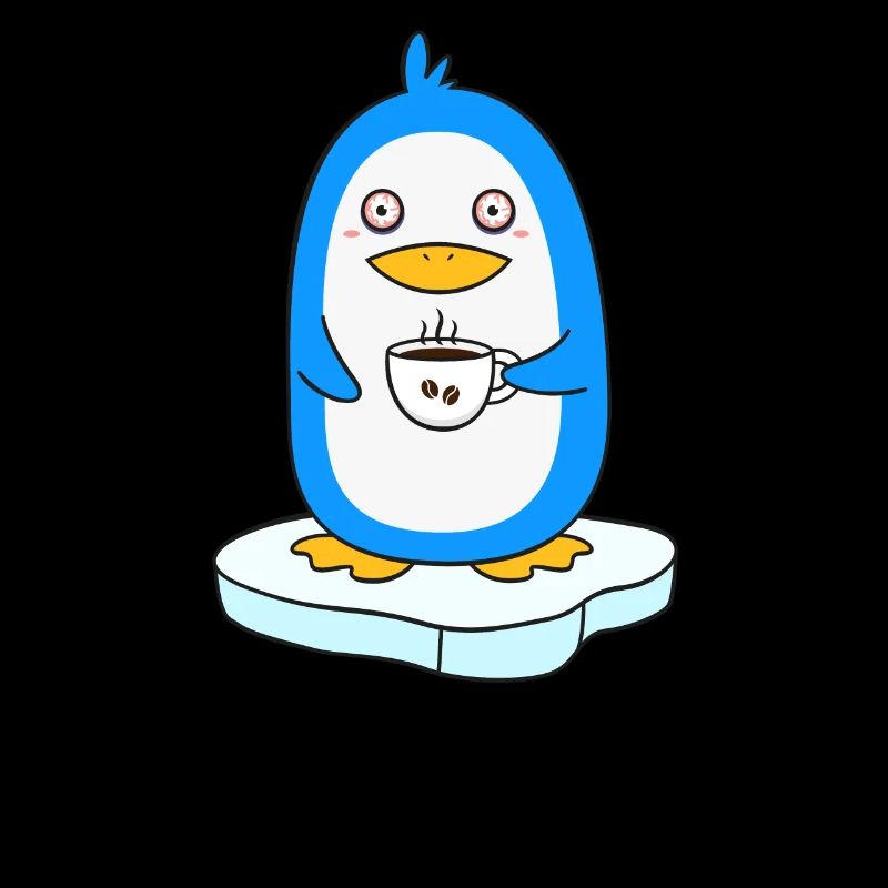Koffeinierter Pinguin Morgenmuffel Kaffeetrinker