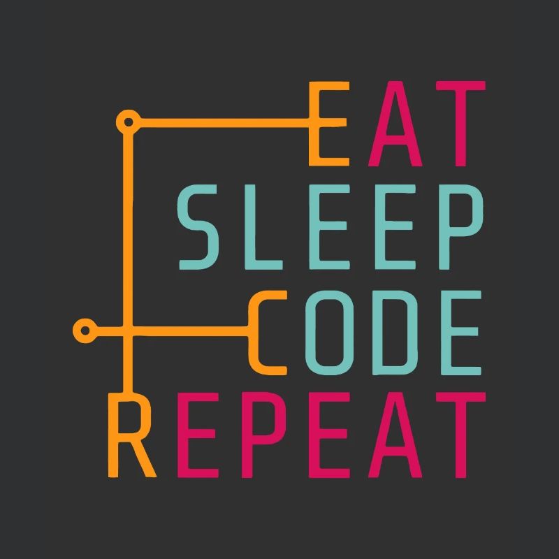 Répétition de code Eat Sleep - Coder Developer Computer
