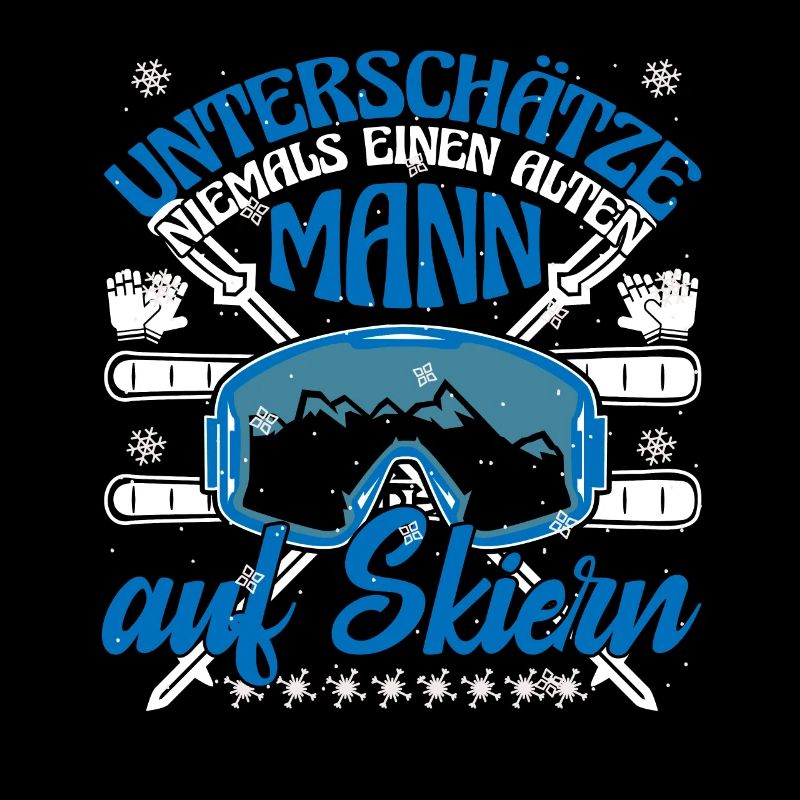 Skifahrer Unterschätze niemals einen alt Mann