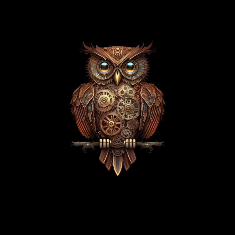 Owl with clockwork steampunk design