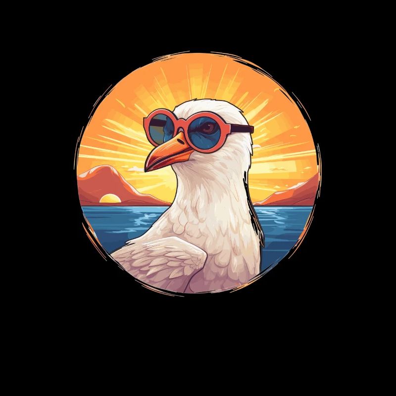 Summer, Beach flair, Cool seagull