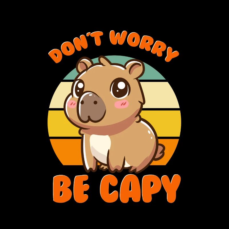 Don’t Worry Be Capy - Jeu de mots mignon sur le capybara