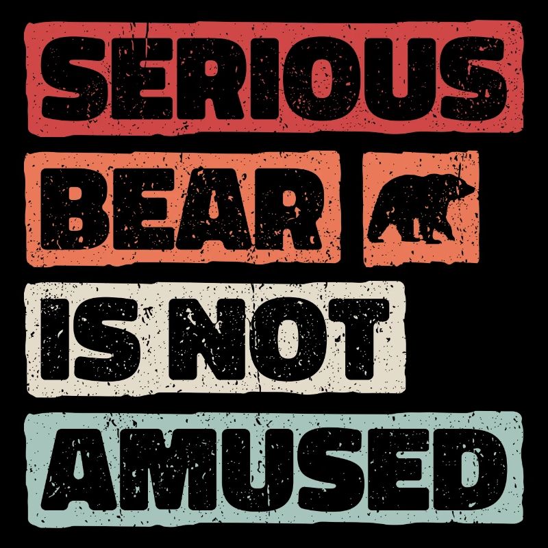 Serious bear is not amused. Kaffee Bär Retro Optik
