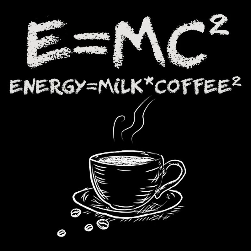 E MC2 Funny Science Coffee Energy Milk Coffee