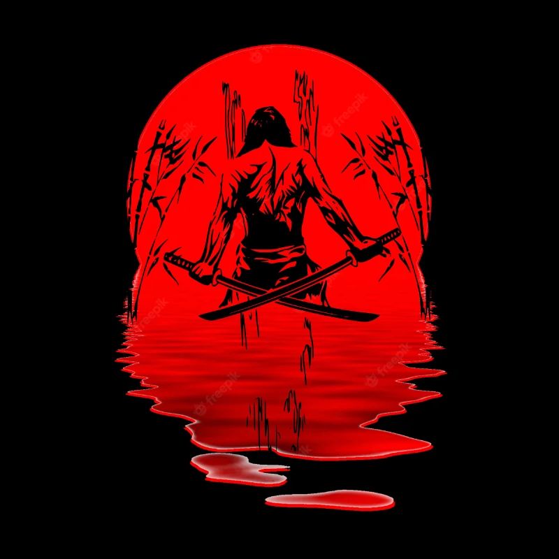 Samurai Krieger Ninja Japan Sonne