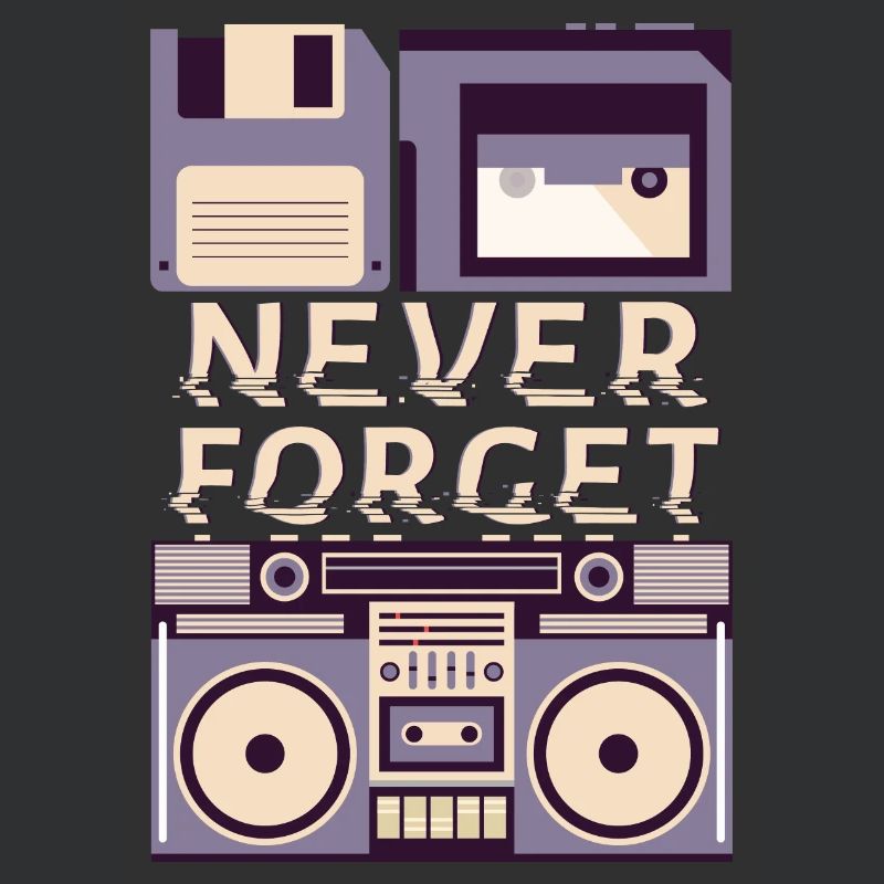 Never Forget VHS Cassette Discquette 80 Retro