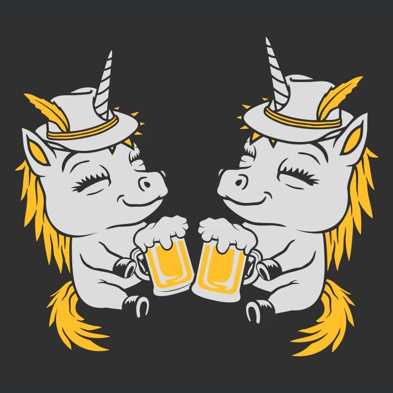 Bier Anstoßen Einhorn Team