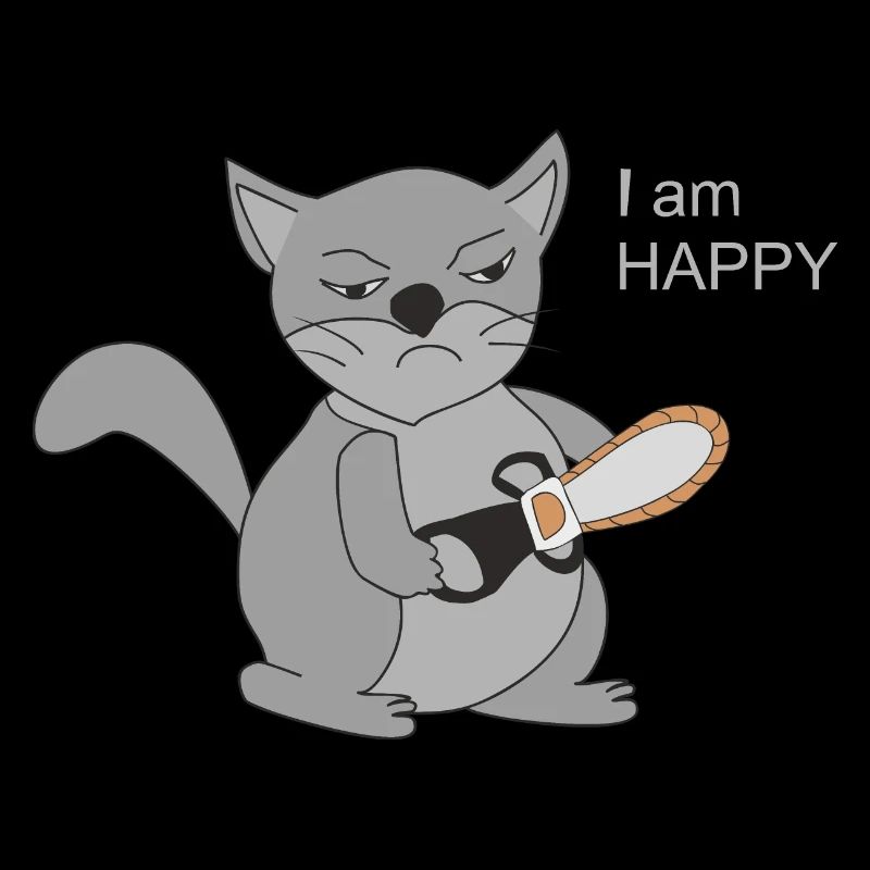 Chat avec tronçonneuse