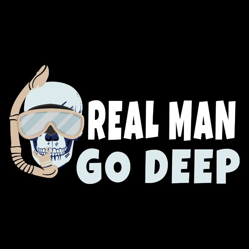 Real Men Go Deep Scuba Diving Diver