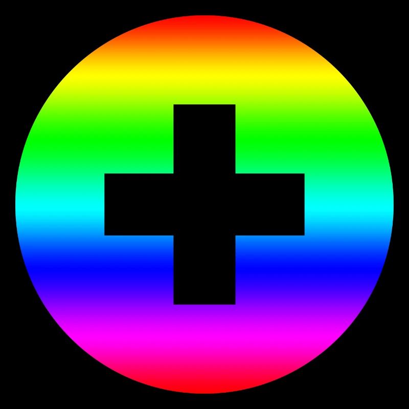 Round rainbow plus cross
