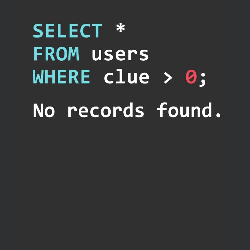 Lustiges Programmer Geschenk SQL Query